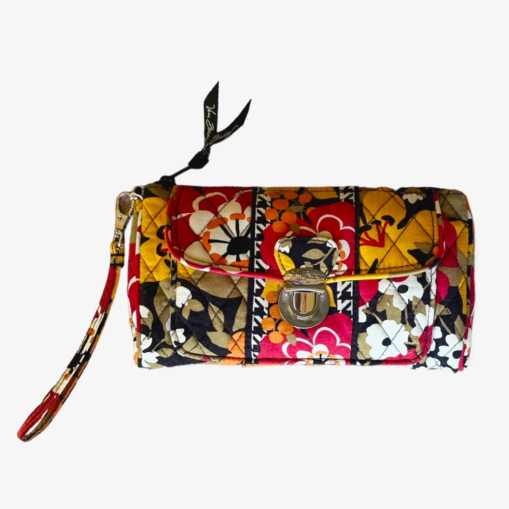 Vera Bradley Quilted Pushlock Wristlet in Bittersweet
